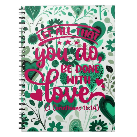 1 Corinthians 16:14 Notizblock (Vorderseite)