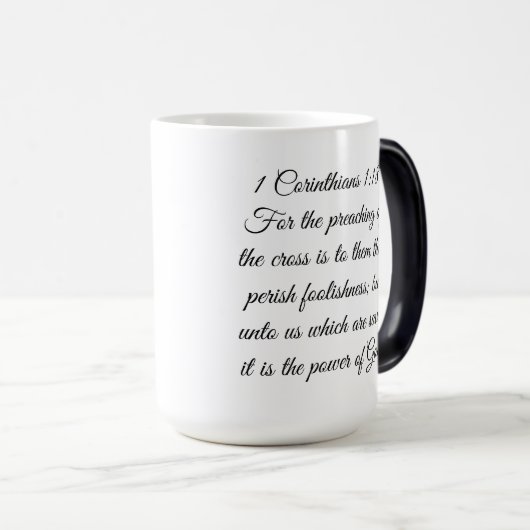 1 Corinthians 1:18 Scripture Cross Mug Verwandlungstasse (VorderseiteRechts)