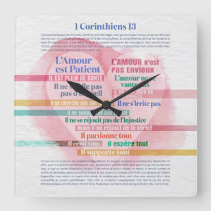 1 Corinthiens 13, Hymne à l’Amour Quadratische Wanduhr