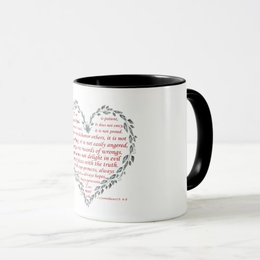 1 Corintios 13 verse Tasse (VorderseiteRechts)