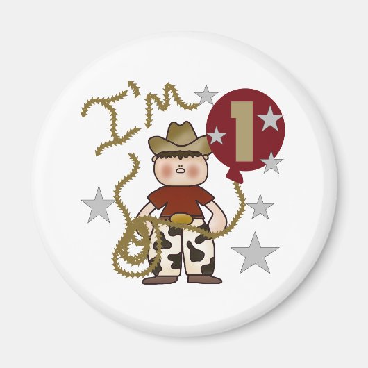 1. Cowboy Geburtstag Magnet (Vorne)