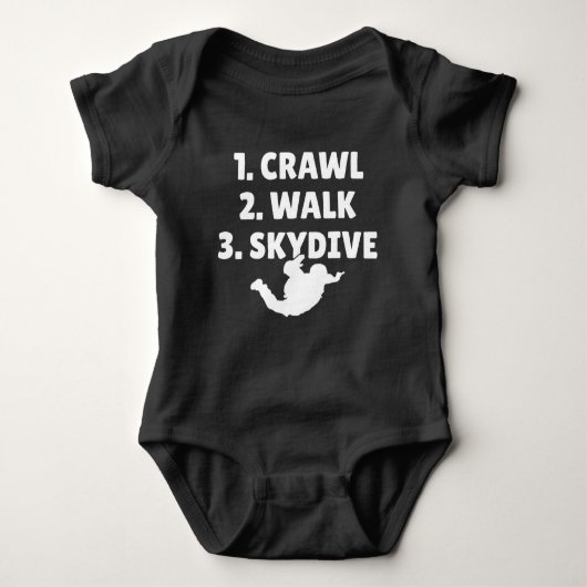1.Crawl 2.Walk 3.Skydive Baby Strampler (Vorderseite)