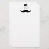 #1 Dad Black Mustache - Number One Briefpapier (Vorne/Hinten)