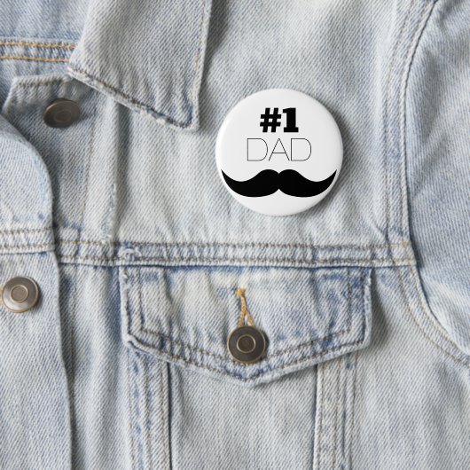 #1 Dad Black Mustache - Number One Button (Beispiel)
