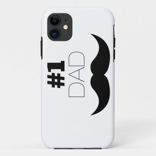 #1 Dad Black Mustache - Number One Case-Mate iPhone Hülle (Rückseite)