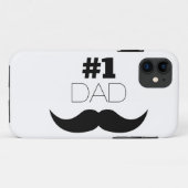 #1 Dad Black Mustache - Number One Case-Mate iPhone Hülle (Rückseite (Horizontal))