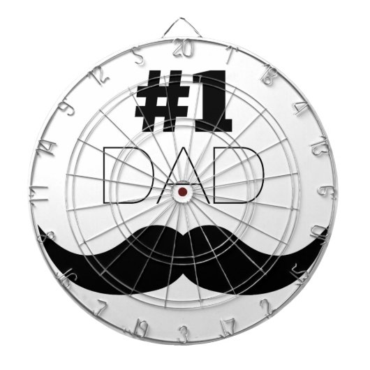 #1 Dad Black Mustache - Number One Dartscheibe (vorne)