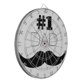 #1 Dad Black Mustache - Number One Dartscheibe (Vorderseite Links)