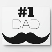 #1 Dad Black Mustache - Number One Fotoplatte (Vorderseite)