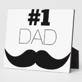 #1 Dad Black Mustache - Number One Fotoplatte (Seite)