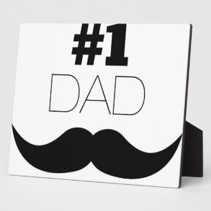 #1 Dad Black Mustache - Number One Fotoplatte