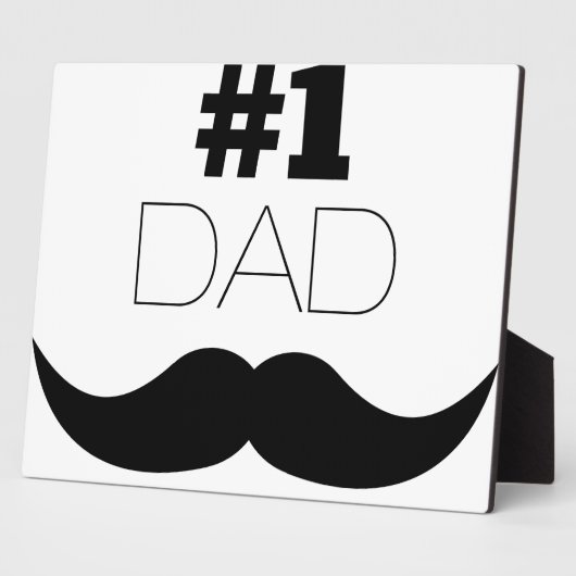 #1 Dad Black Mustache - Number One Fotoplatte (Seite)