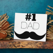 #1 Dad Black Mustache - Number One Fotoplatte (Seite)