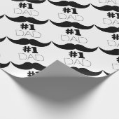 #1 Dad Black Mustache - Number One Geschenkpapier (Ecke)