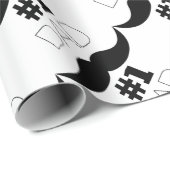 #1 Dad Black Mustache - Number One Geschenkpapier (Rolleneckpunkt)