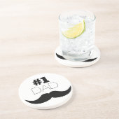#1 Dad Black Mustache - Number One Getränkeuntersetzer (Seite)