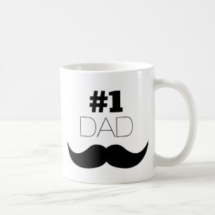 #1 Dad Black Mustache - Number One Kaffeetasse