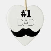 #1 Dad Black Mustache - Number One Keramik Ornament (Rechts)
