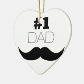 #1 Dad Black Mustache - Number One Keramik Ornament (Links)