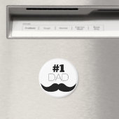 #1 Dad Black Mustache - Number One Magnet (In Situ (Geschirrspüler))