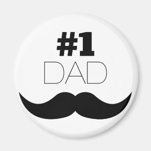#1 Dad Black Mustache - Number One Magnet