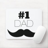 #1 Dad Black Mustache - Number One Mousepad (Mit Mouse)