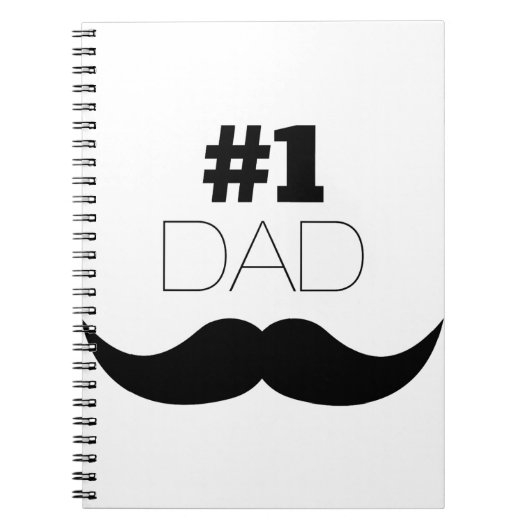 #1 Dad Black Mustache - Number One Notizblock (Vorderseite)