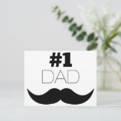 #1 Dad Black Mustache - Number One Postkarte (Stehend Vorderseite)