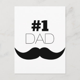 #1 Dad Black Mustache - Number One Postkarte