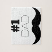 #1 Dad Black Mustache - Number One Puzzle (Vertikal)