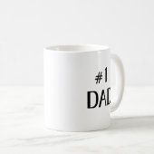 #1 Dad Bold Minimalist Text Art Kaffeetasse (VorderseiteRechts)