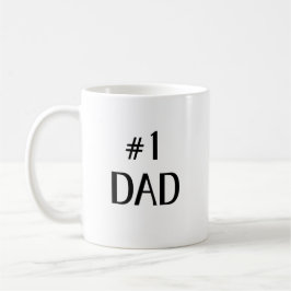 #1 Dad Bold Minimalist Text Art Kaffeetasse