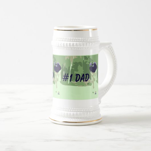 #1 Dad Golfer Beer Stein Bierglas (VorderseiteRechts)