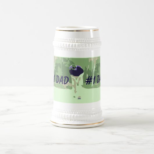 #1 Dad Golfer Beer Stein Bierglas (Mittel)