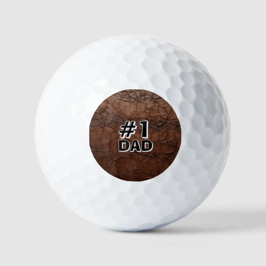#1 Dad Leather-look Golfball (Vorderseite)