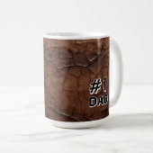 #1 Dad Leather-look Kaffeetasse (VorderseiteRechts)