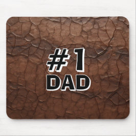 #1 Dad Leather-look Mousepad