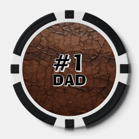 #1 Dad Leather-look Pokerchips (Vorderseite)