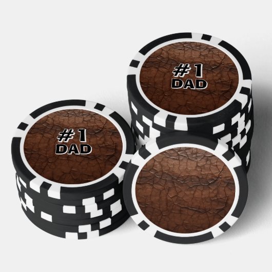#1 Dad Leather-look Pokerchips (Stapel)