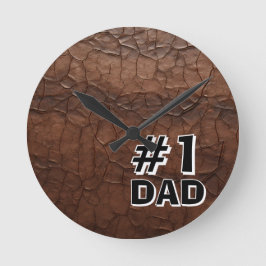 #1 Dad Leather-look Runde Wanduhr