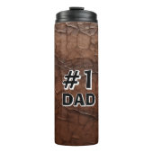 #1 Dad Leather-look Thermosbecher (Vorderseite)