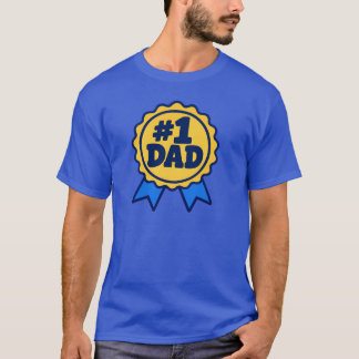 #1 Dad Number One Dad Blaue Minimalistische Band-A T-Shirt