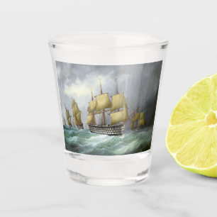 1. Dampfschlachten 1884 Schnapsglas