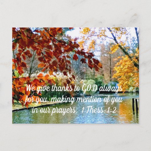 1 Dasselbe. 1:2 Wir danken Gott immer für euch Postkarte (Vorderseite)