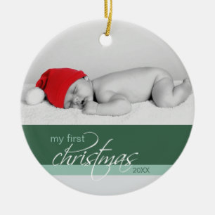1. der Weihnachtsbrauch-Verzierung des Babys (Grü Keramikornament