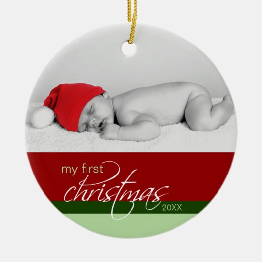 1. der Weihnachtsbrauch-Verzierung des Babys (rot) Keramikornament (Vorne)