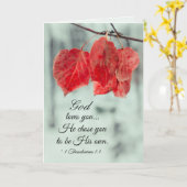 1 Die Thessaloniker 1:4 Gott Liebe dir...Er wählte Karte (Gelbe Blume)