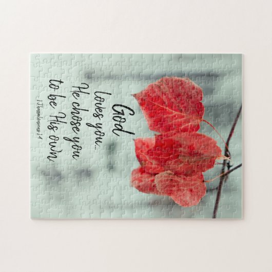 1 Die Thessaloniker 1:4 Gott Liebe dir...Er wählte Puzzle (Horizontal)