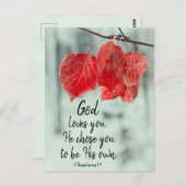 1 Die Thessaloniker 1:4 Lieben dich...Er wählte di Postkarte (Vorne/Hinten)