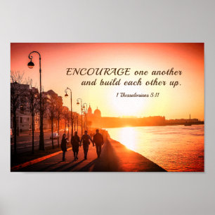 1 Die Thessaloniker 5:11 ermuntern einander zur Bi Poster